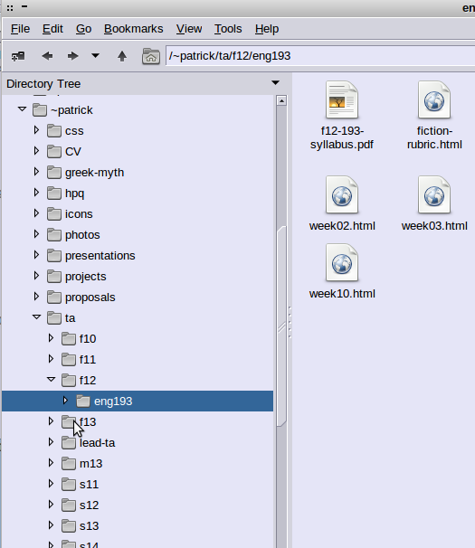 An illustration of a file hierarchy in a graphical file explorer.