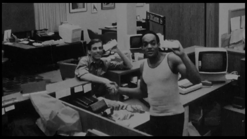 security cam footage of Stephen and Peter taking money from the bank in the mall